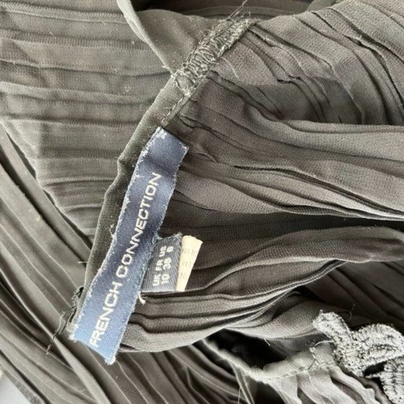 FCUK French Connection Lace Bust Crinkle Midi Slit Dress - Picture 7 of 7